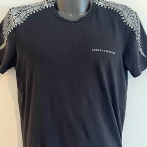Armani Exchange Black T-Shirt with Gray Accents